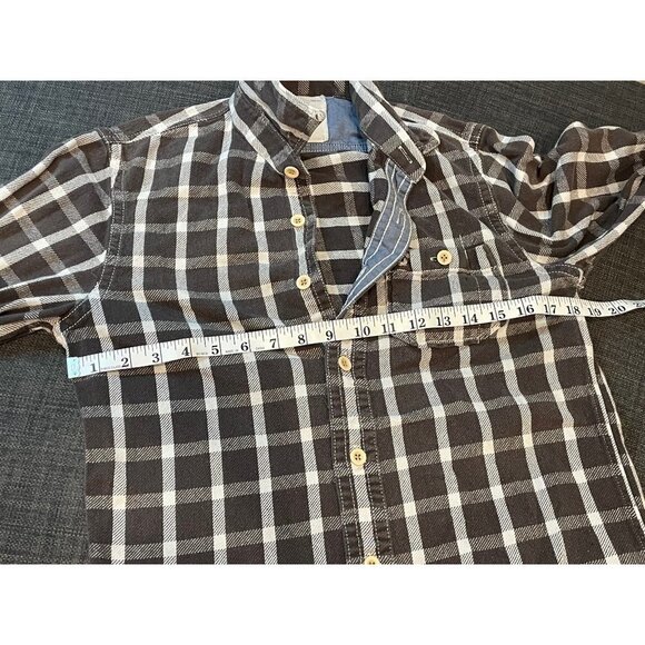 American Eagle Plaid Flannel Collared Button Up Shirt Sz S - Picture 8 of 11